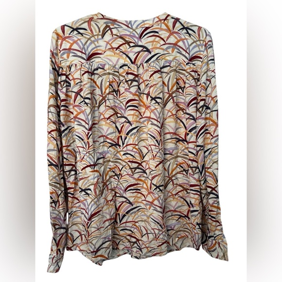 FDJ Colorful Grasses Roll-Up Sleeves Top NWOT - Picture 2 of 7